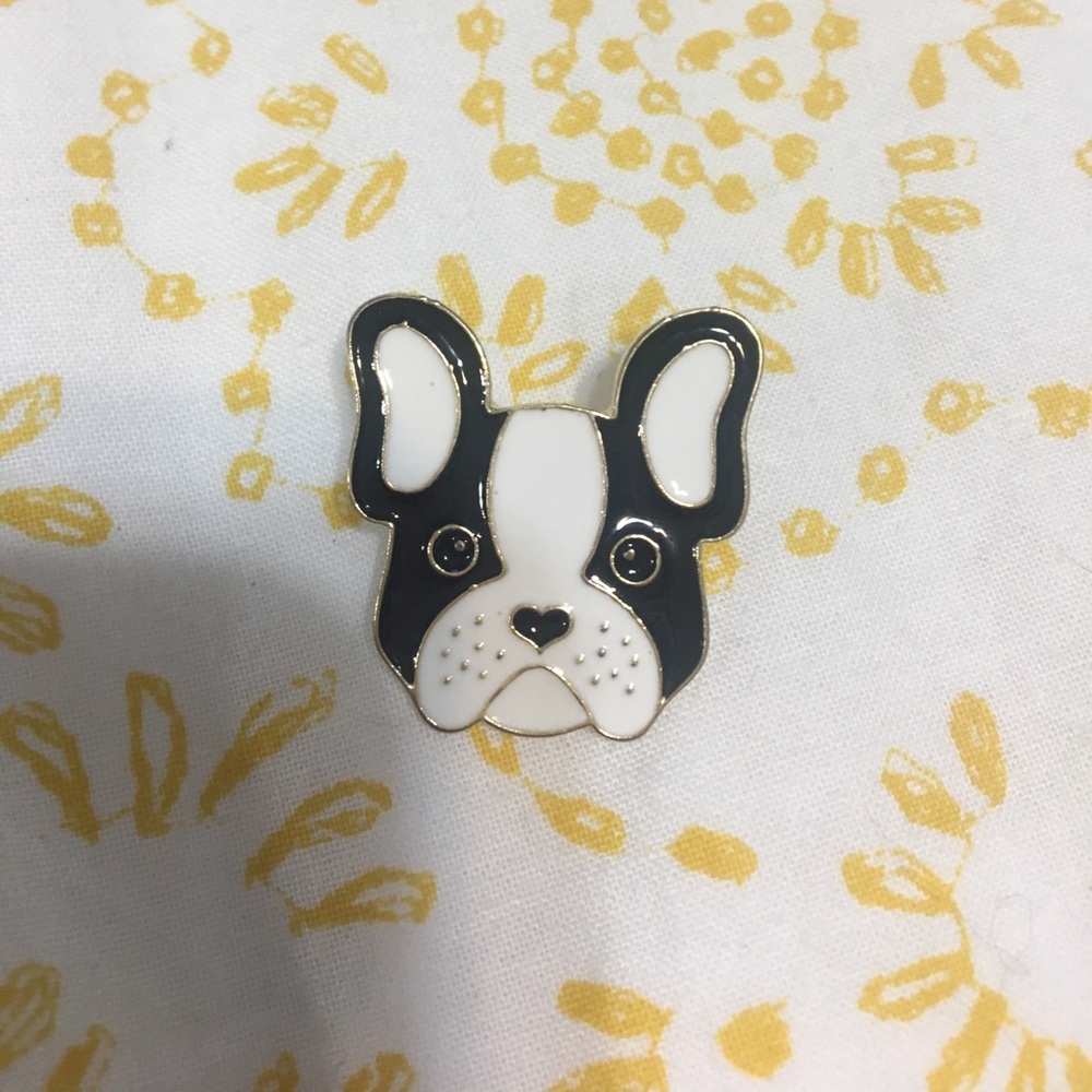 boston terrier enamel pin